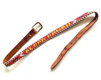 Vintage Hawaiian Hand Beaded Belt Vintage handmade beaded belt - Gem main image 2
