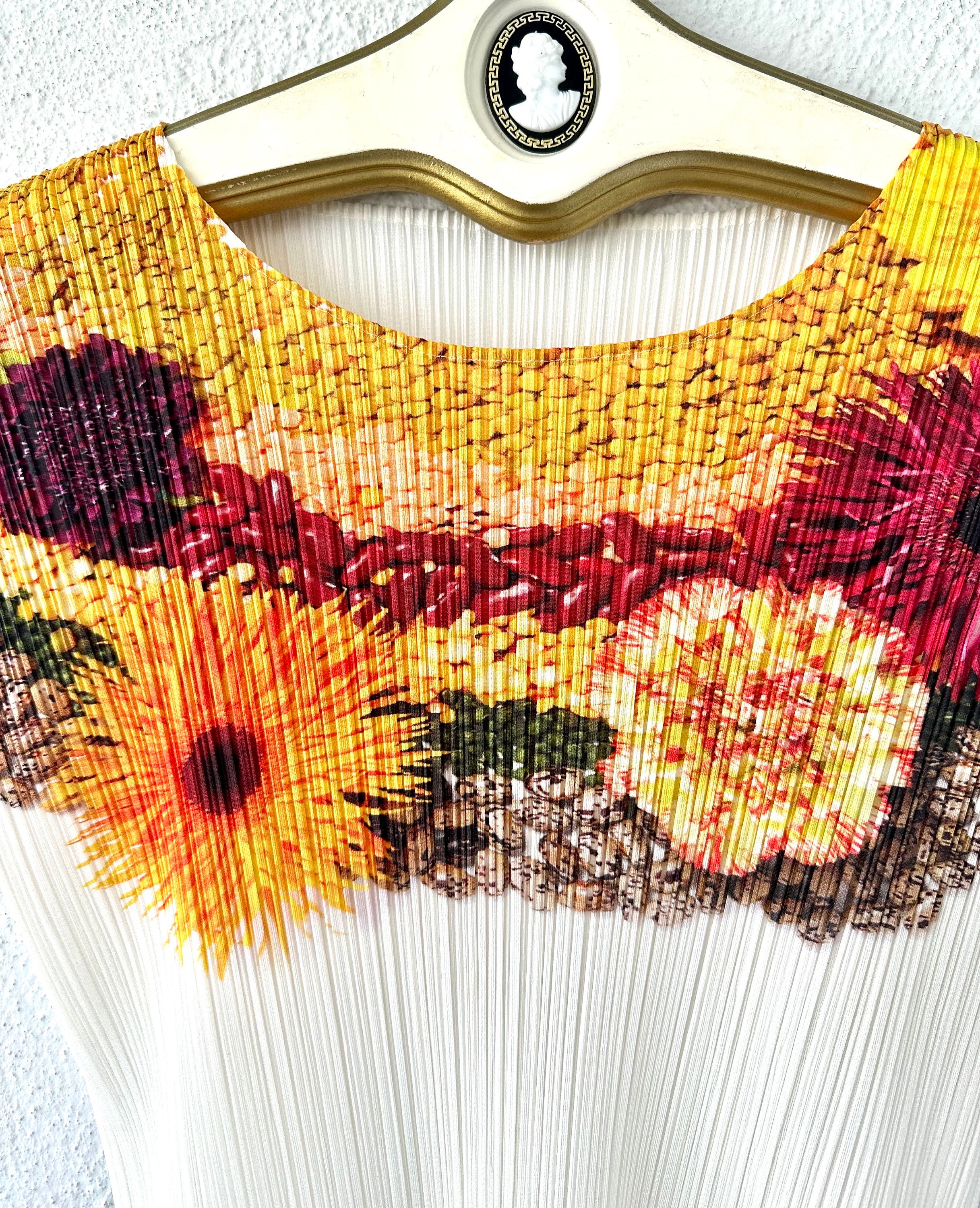 Vintage Issey Miyake Pleats Please Top // Y2k Boho Floral