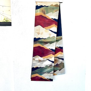 Antique Japanese Kimono Obi Belt Silk Embroidered Large Sash Asian Decor