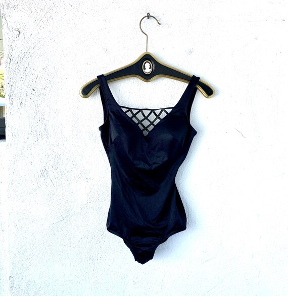 Vintage 60s Pinup Black One Piece Swimsuit Bettie Pag… Gem