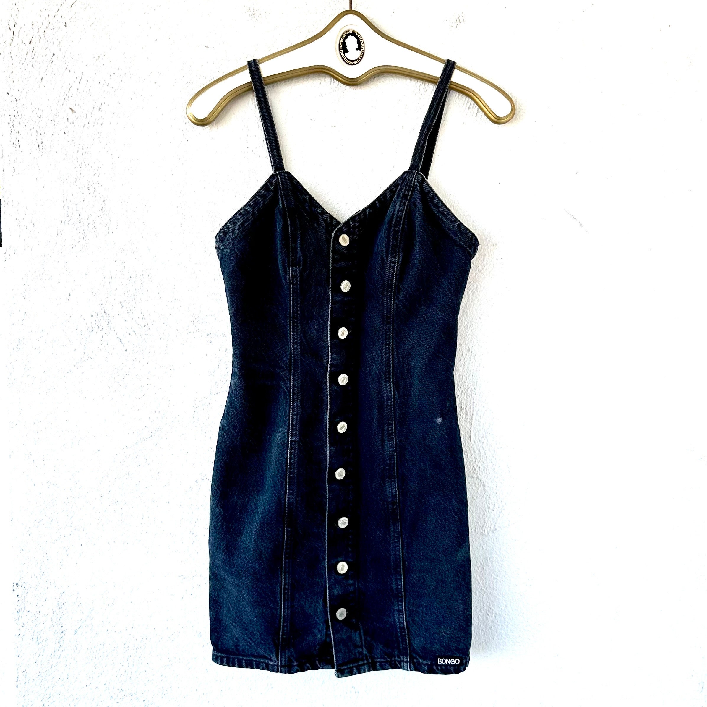 Black denim dress primark sales
