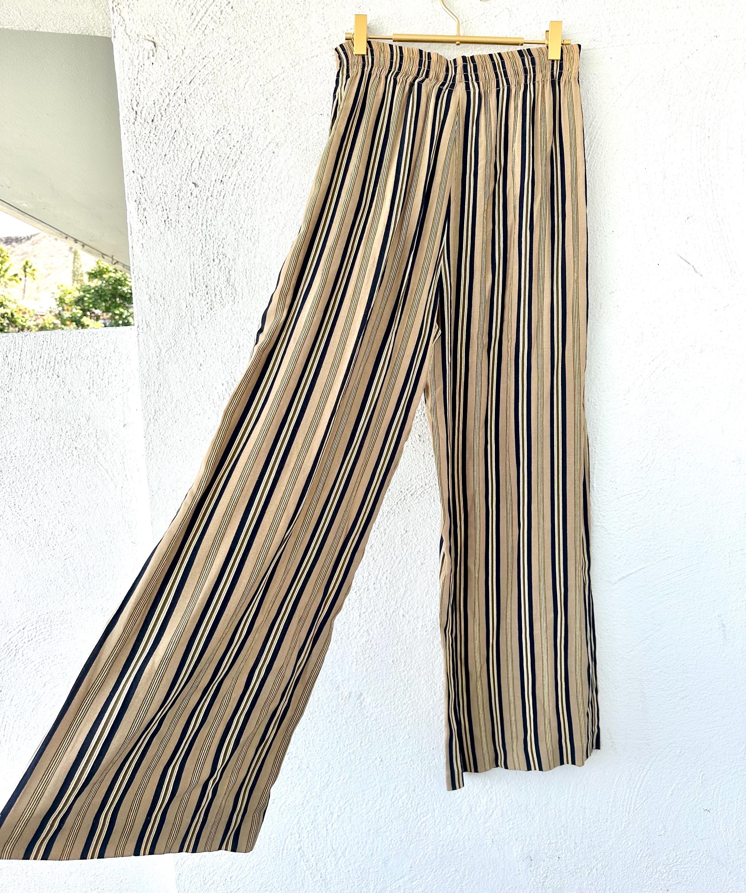 パンツ 90's wide striped slacks archive Vintage 90s Express Striped Pants 1990s Minimalist High Waisted