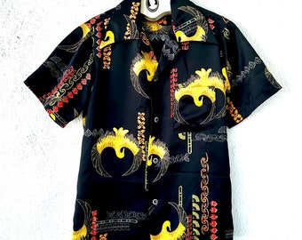 Vintage 70s Hawaiian Aloha Shirt Japanese Style 1970s Large Collar Top