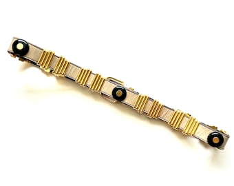 Vintage 80s 90s Leather Studded Gold Belt 1990s 1980s White Rocker Accessory