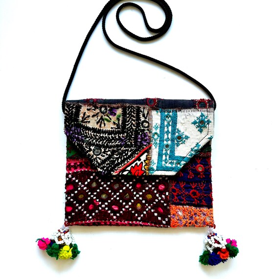 Vintage Boho Patchwork Embroidered Bag Hippie Ind… - image 2