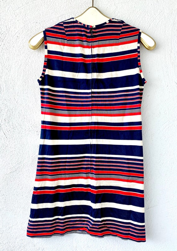 Vintage 70s Striped Mini Dress: Red, White, and Blue Gogo Tunic
