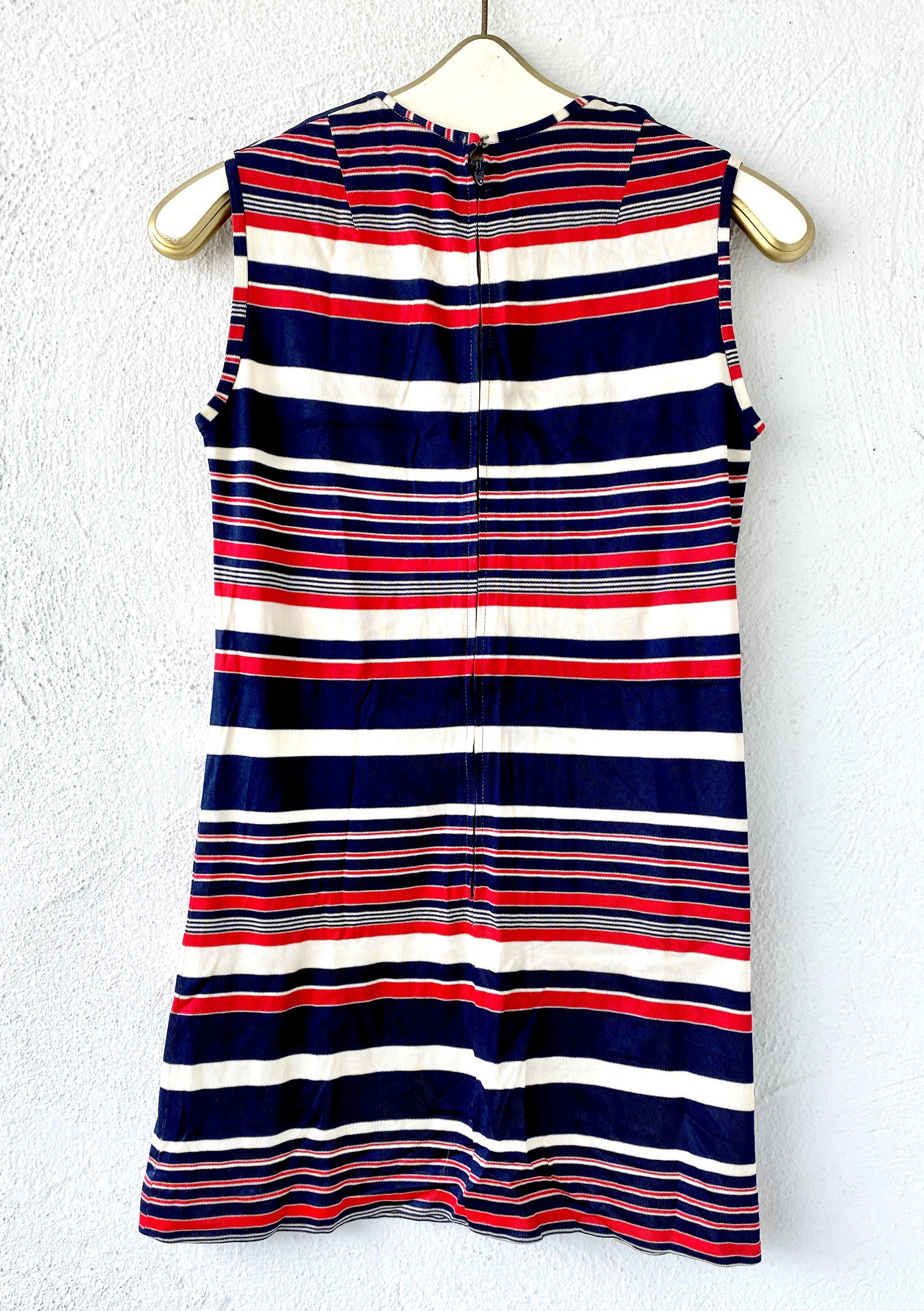 Vintage 70s Striped Mini Dress: Red, White, and Blue Gogo Tunic Vintage 70s Striped Mini Dress: Red, White, and Blue Gogo Tunic