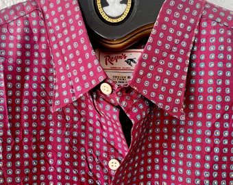 Chemise Hawaïenne Vintage Reyn Spooner Taille L - Blanc Motifs Tribaux - 100% Coton - Occasion Très Bon état
