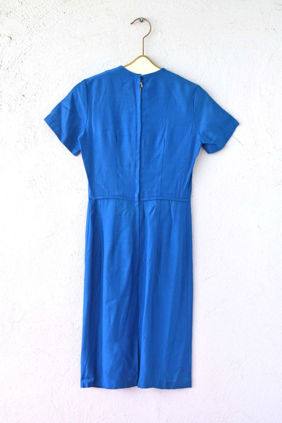 Vintage 50s 60s Minimalist Mod Blue Dress // Stru… - image 3