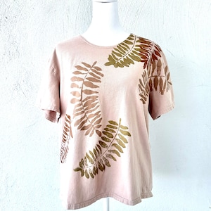 Vintage Hawaiian Fern Tshirt Hand Painted Hawaii Plant Shirt