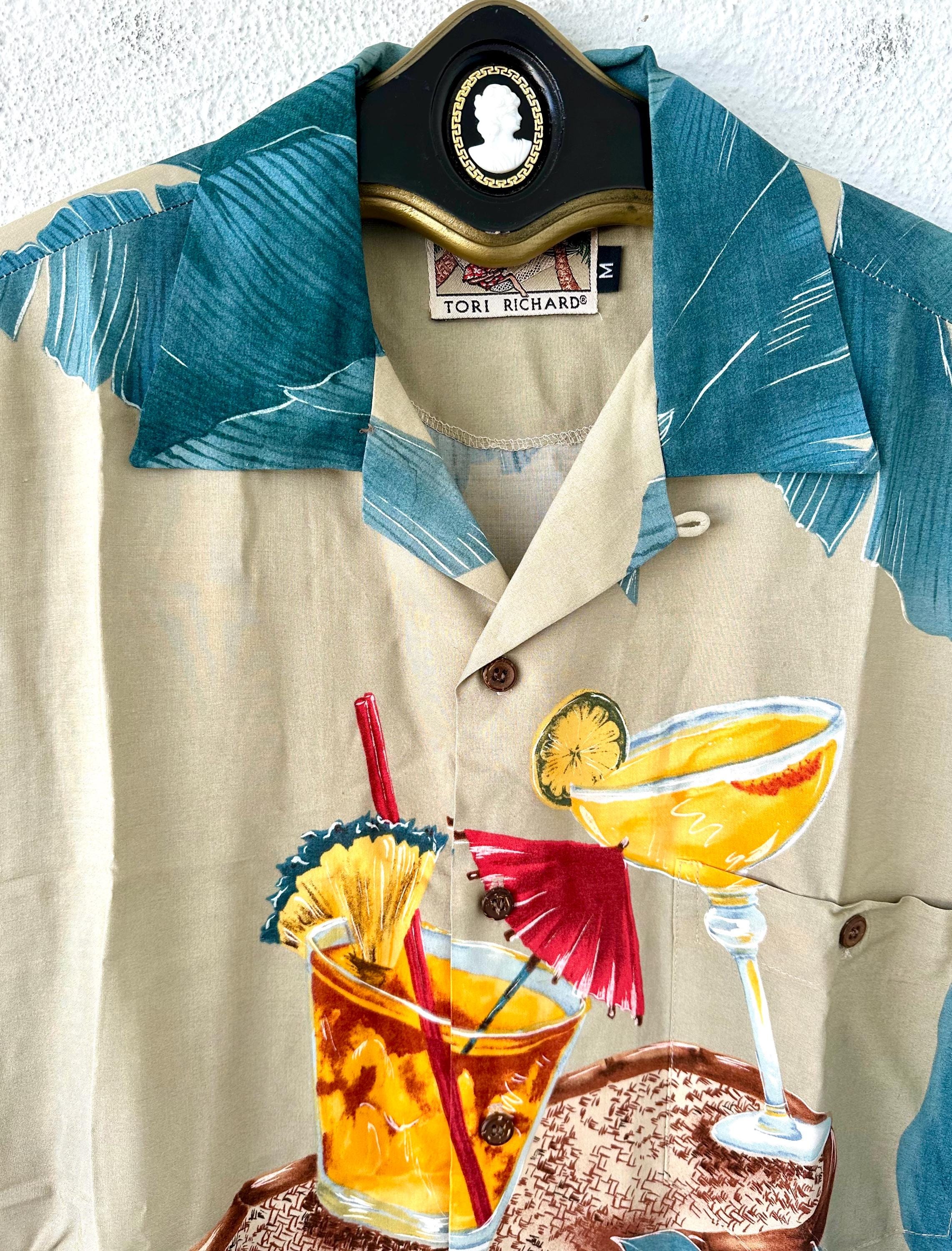 Vintage Tori Richard Disney Y2k Hawaiian Cocktail Shirt Hawaii