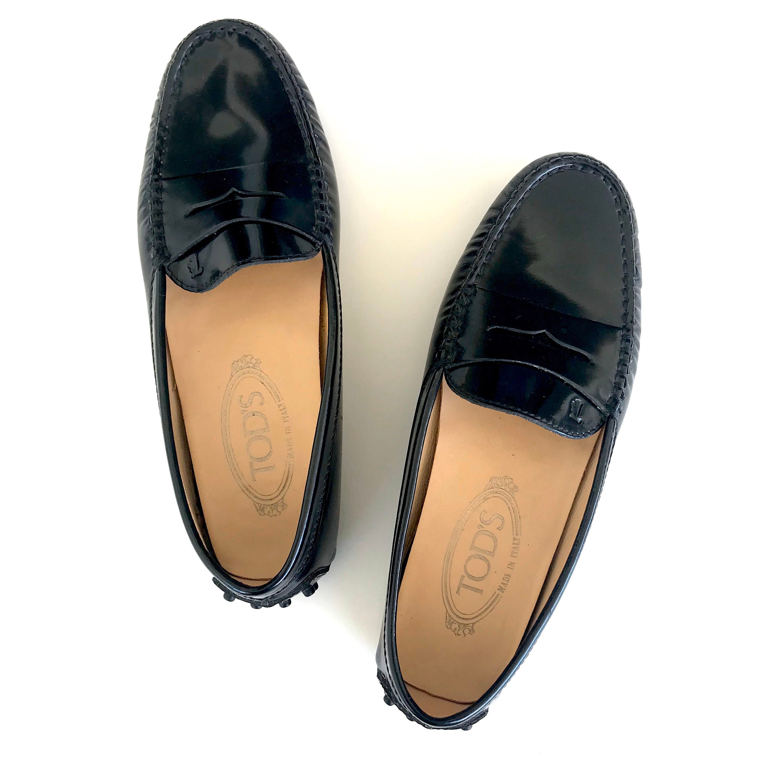 Vintage Tod's Black // Mocasines cuero - Etsy España