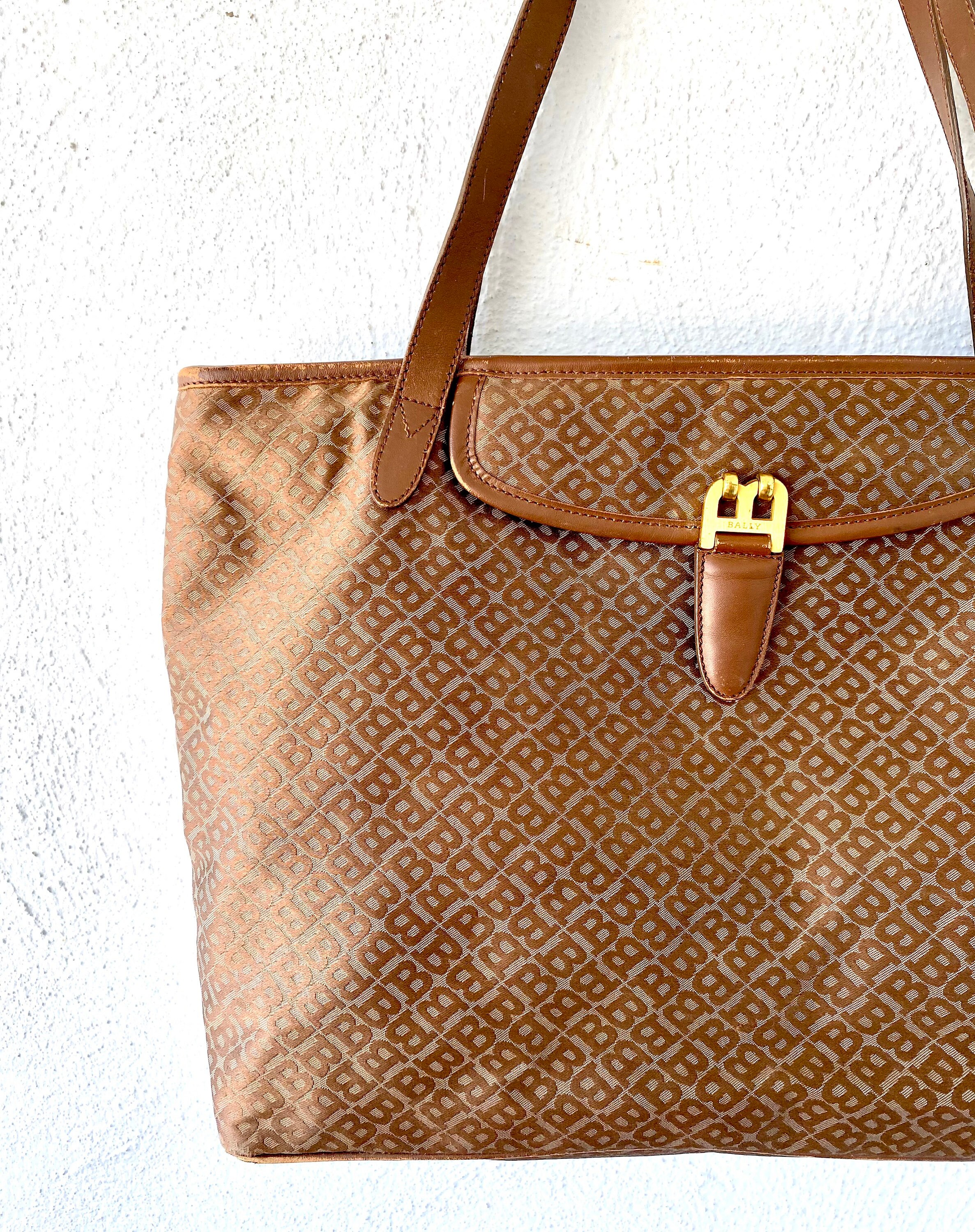 Vintage Bally Logo Shopper Large Shoulder Purse Tote Bag - Etsy