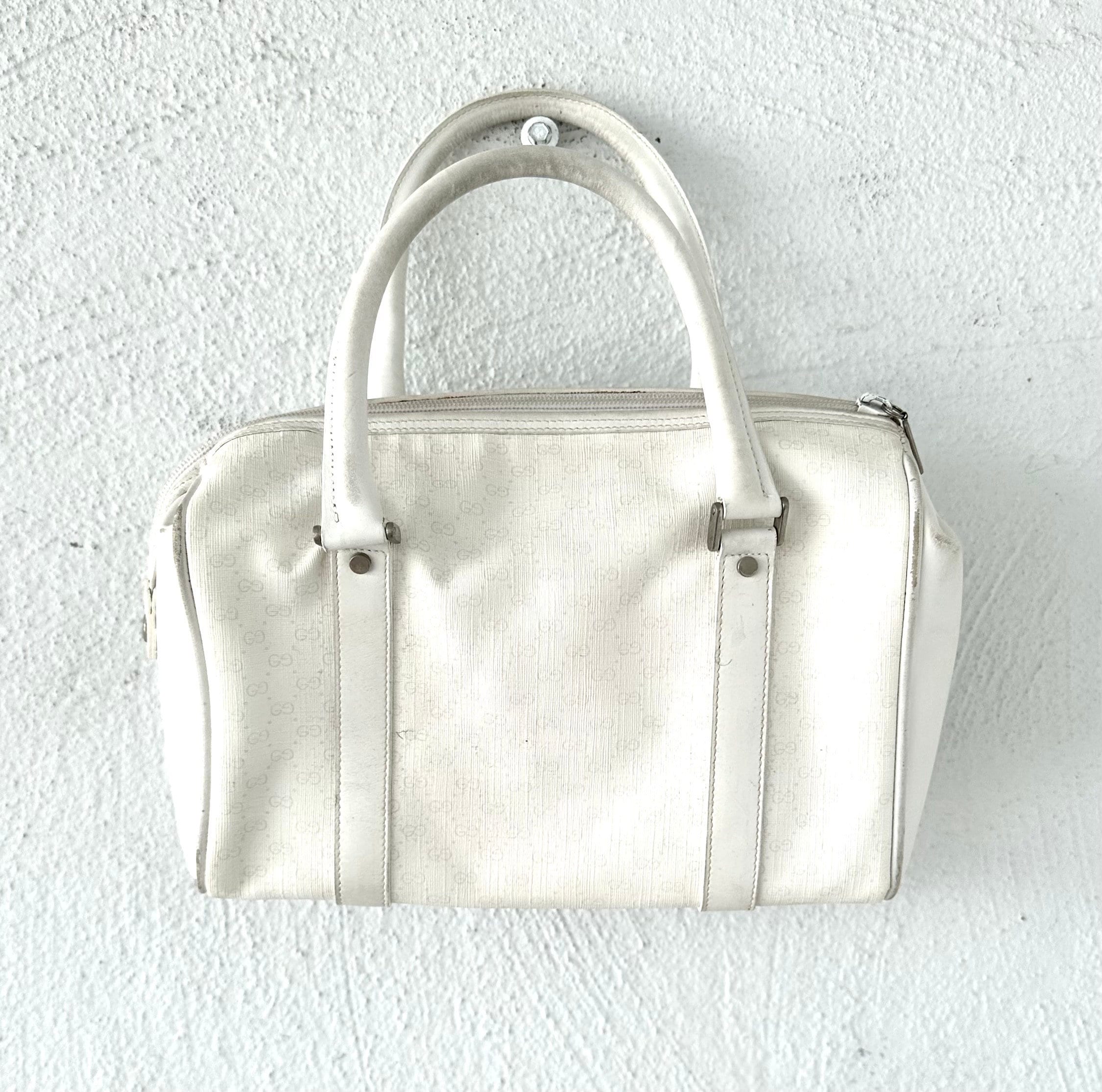 GUCCI グッチ GG ホワイト ヴィンテージ ハンドバッグ　264210 GUCCI グッチホワイトハンドバッグ