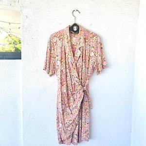 Vintage 80s 90s Pink Floral Romper