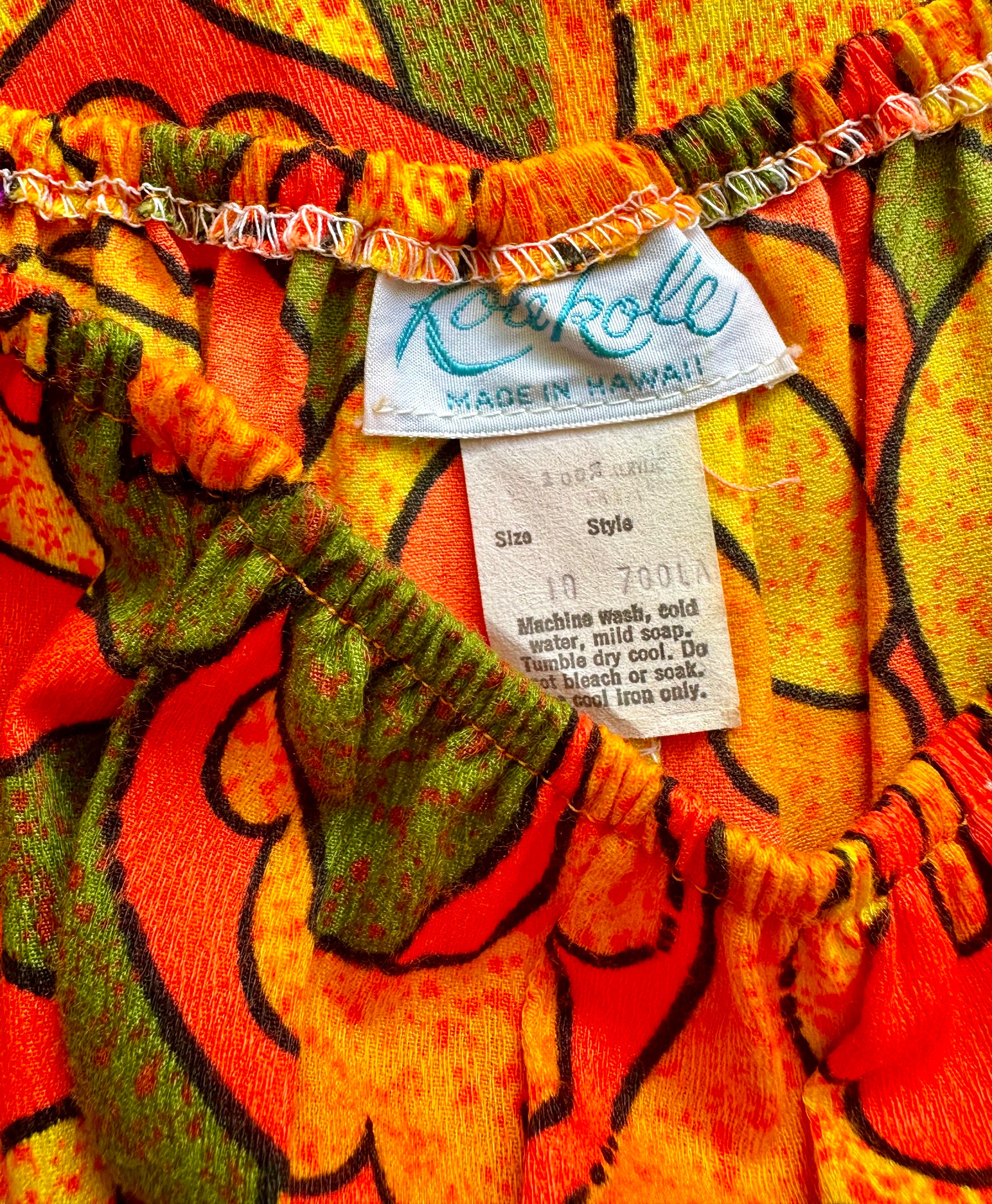 Vintage 60s 70s Psychedelic Hawaiian Dress Bright Floral Neon Pink ...