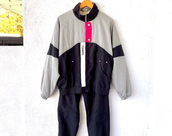 Vintage 80s 90s Le Coq Sportif Windbreaker Jacket Track Pants Set Outfit