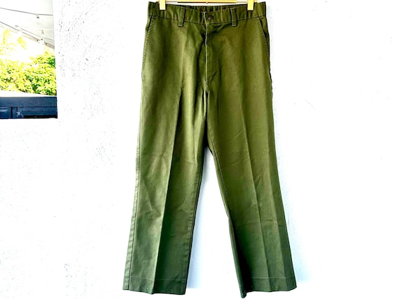 Vintage 70s Cargo Pants High Waisted 1970s Boy Scouts of America 