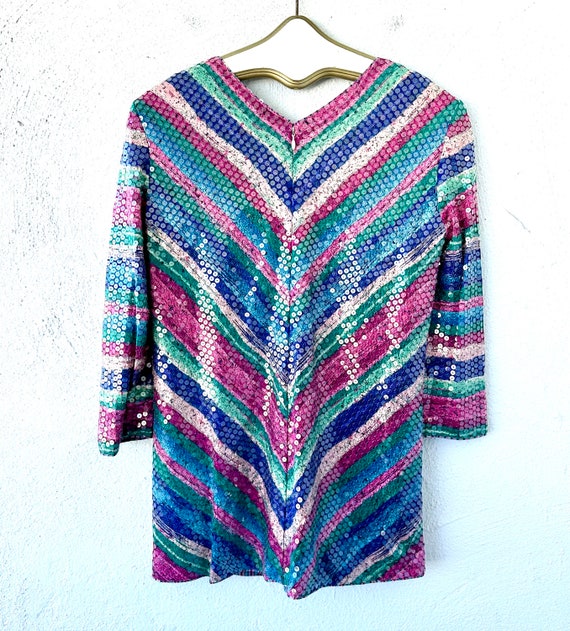 Vintage 1970s Missoni Sequin Knit Top // 70s Disc… - image 8