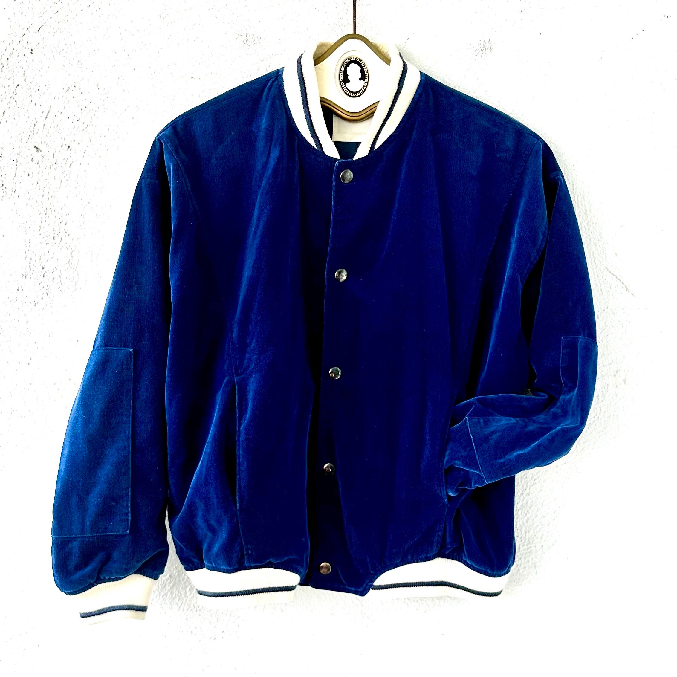 ジャケット・アウター 60s 70s USA fade blue harrington jacket 60s 70s Mens 44 De Luxe Navy Windbreaker Jacket Harrington