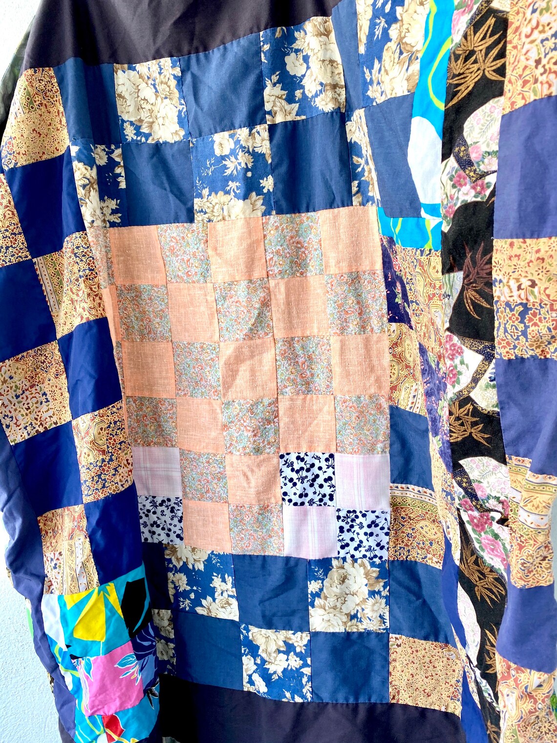 Vintage Hawaiian Patchwork Quilt // Hawaii Baby Blanket Blue Etsy