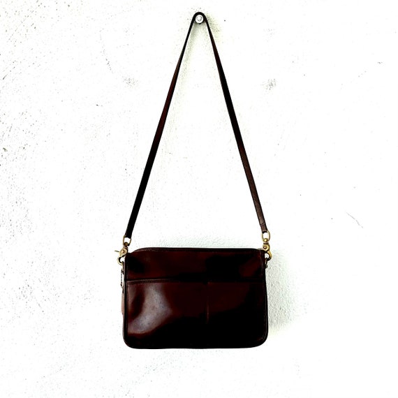 Vintage Coach 1970s 1980s Bag // Brown Leather Mi… - image 5