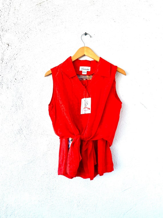 Vintage Silk 80s 90s High Waisted Shorts Tank Top