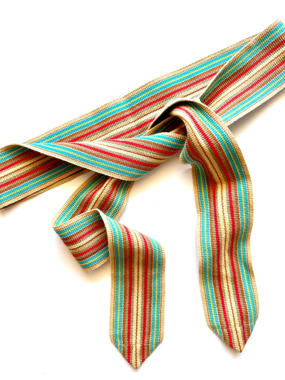 Colorful Striped Woven Belt with Knot Design 60456_WILLIAM_MULTICOLOR_TUBUL  main image 3