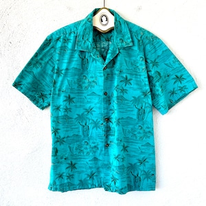 Vintage 60s 70s Hawaiian Aloha Shirt // Hawaii l Tiki Atomic King Kamehameha Collared Top