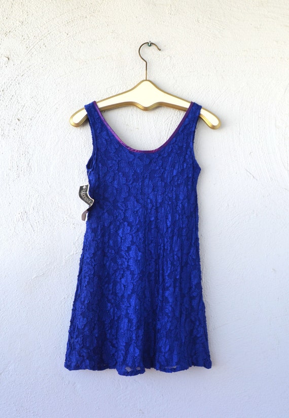 Vintage 90s does 60s Lace Swing Dress Contempo Ca… - image 3