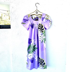 Vintage 70s 80s Boho Hawaii Dress // Blue Green Aloha Hawaiian Muumuu Dress