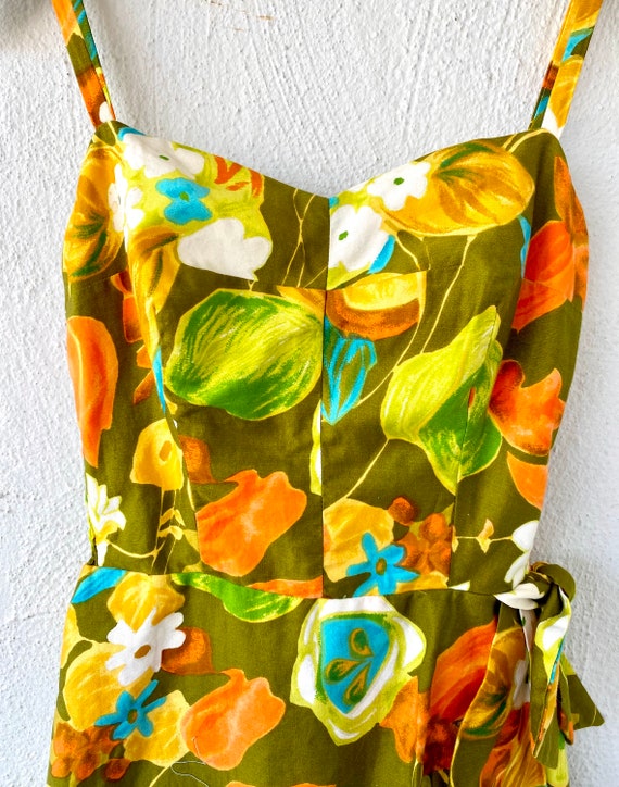 Vintage 50s Hawaiian Sarong Wiggle Dress Hawaii W… - image 4