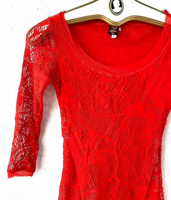 トップス Jean Paul Gaultier lace mesh long sleeve Vintage JPG Mesh Top Jean Paul Gaultier Lace Mesh Shirt