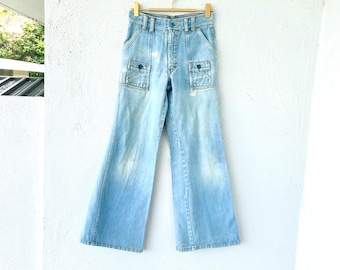 Vintage 70s Bell Bottom Jeans, JCPenney Wide Leg Denim Pants