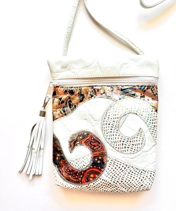 Patchwork shop leather bag