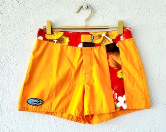 Short De Bain Vintage Hawaïen - Motif Floral - Taille M - Homme