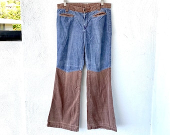 70s LEVIS Tan Corduroy Bell Bottoms: Vintage High Waist Flare 