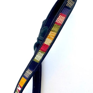 Vintage 80s 90s Woven Suede Belt Black Leather Guatemalan Embroidered Belt image 2