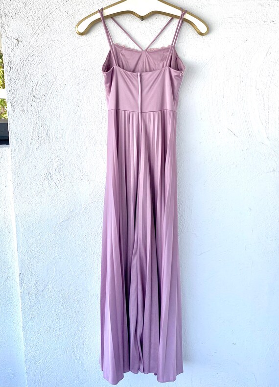 Vintage 70s Boho Lace Dress 1970s Cottage Purple … - image 6