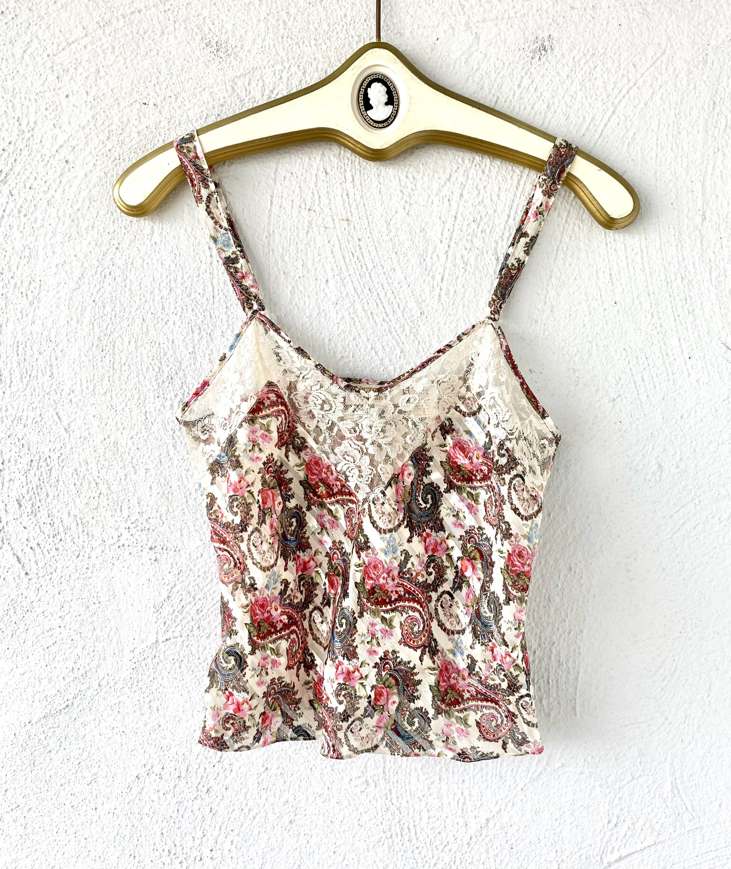 Vintage Victoria's Secret Gold Label Lace Camisole Paisley Floral