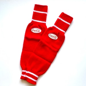 Vintage jaren 80 Coca-Cola rode beenwarmers // cola accessoires jaren 80 kleding legging kostuum