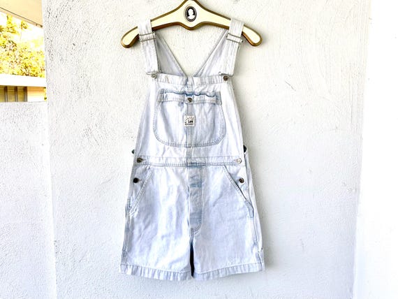 Vintage 90s Lee Dungarees Riveted Shortalls Faded Jean Overalls