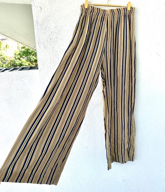 Vintage 90s Express Striped Pants 1990s Minimalist High Waisted
