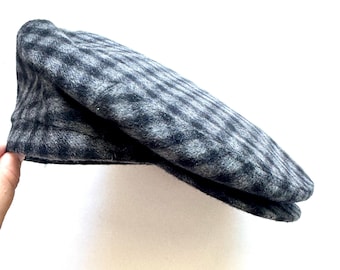 Gorra plana roja vintage de Pendleton Plaid Newspaper Boy