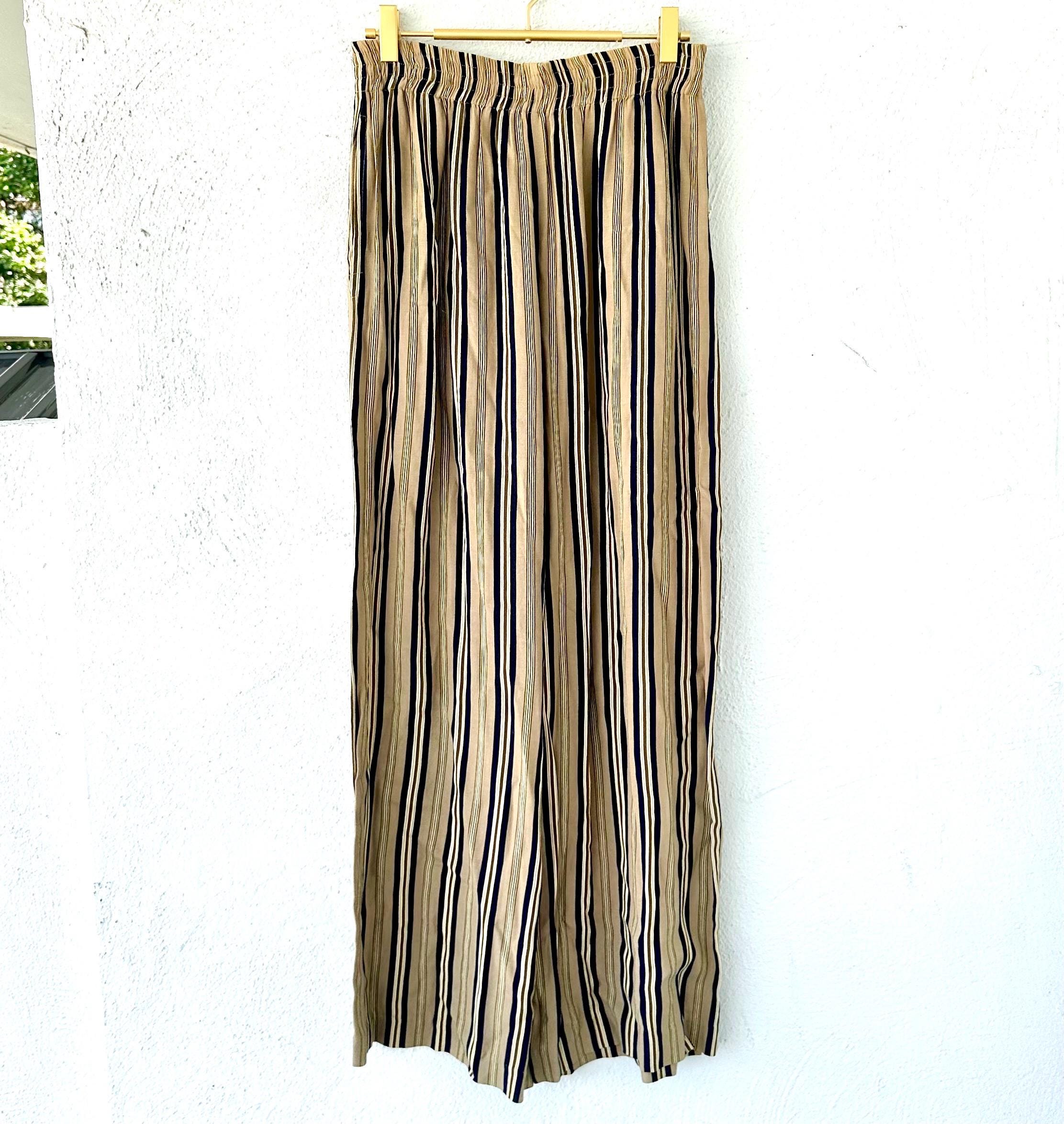 Vintage 90s Express Striped Pants 1990s Minimalist High Waisted