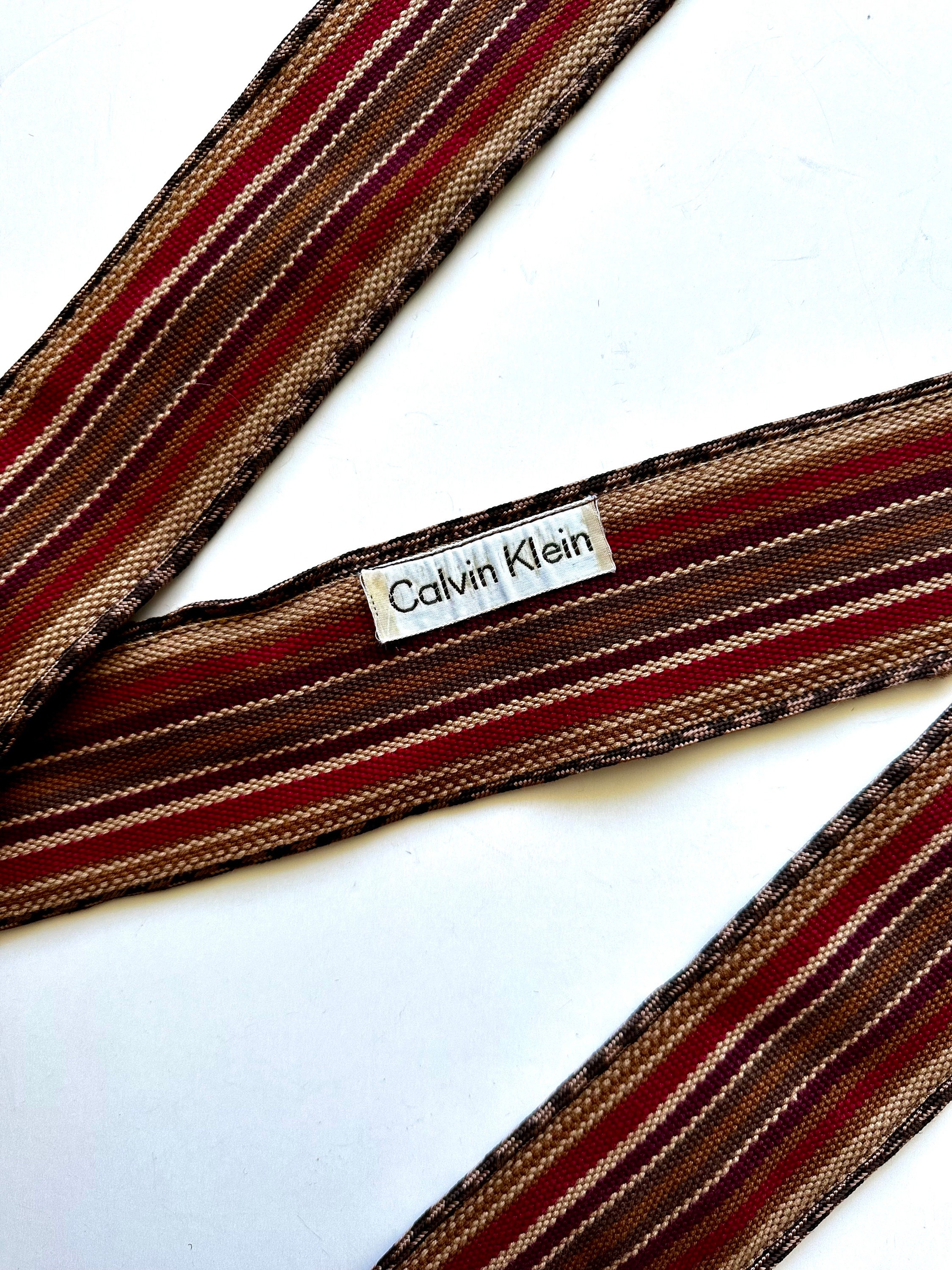 Vintage Calvin Klein Woven Belt: 70s Boho Striped Sash - Etsy display picture 2