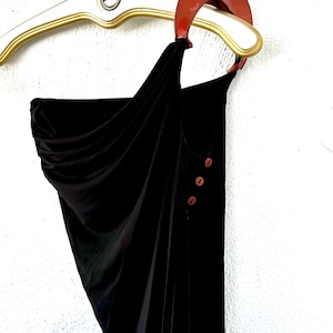 Vintage Jean Paul Gaultier Runway SS 2000 Leather Strap Dress Black Jersey Tunic