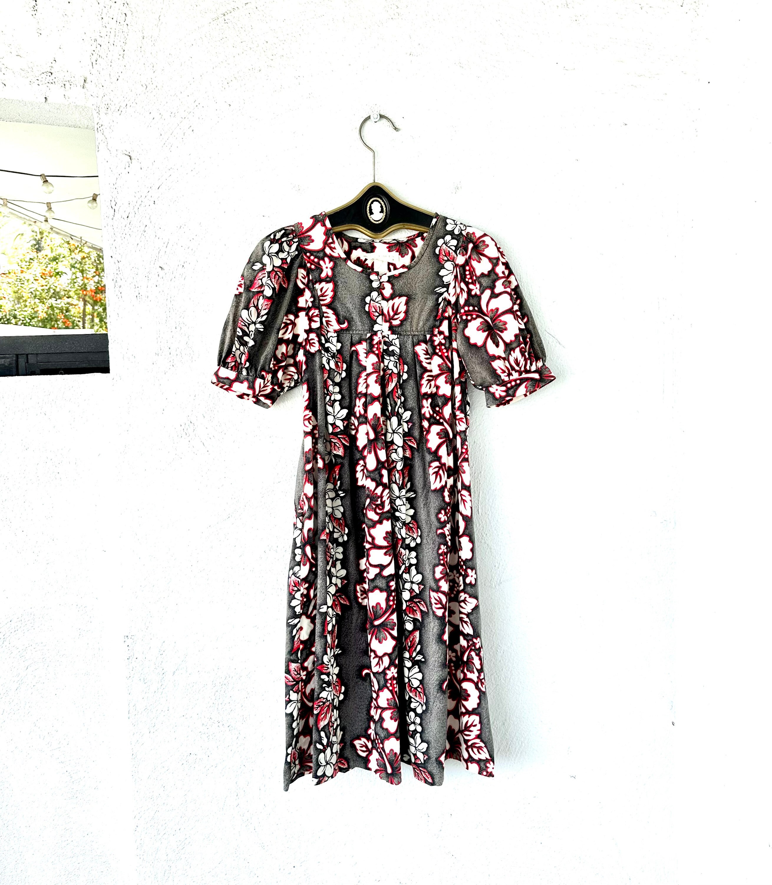 1980s Hawaii Muu Muu Nalii Honolulu 水玉