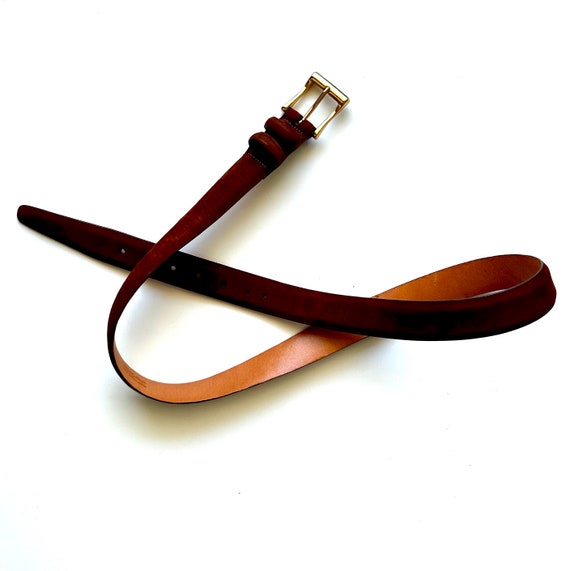 Vintage Martin Dingman Suede Leather Belt // Brow… - image 6