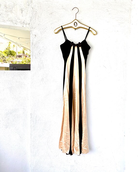 Vintage 90s Y2K Velvet Satin Long Vertical Striped